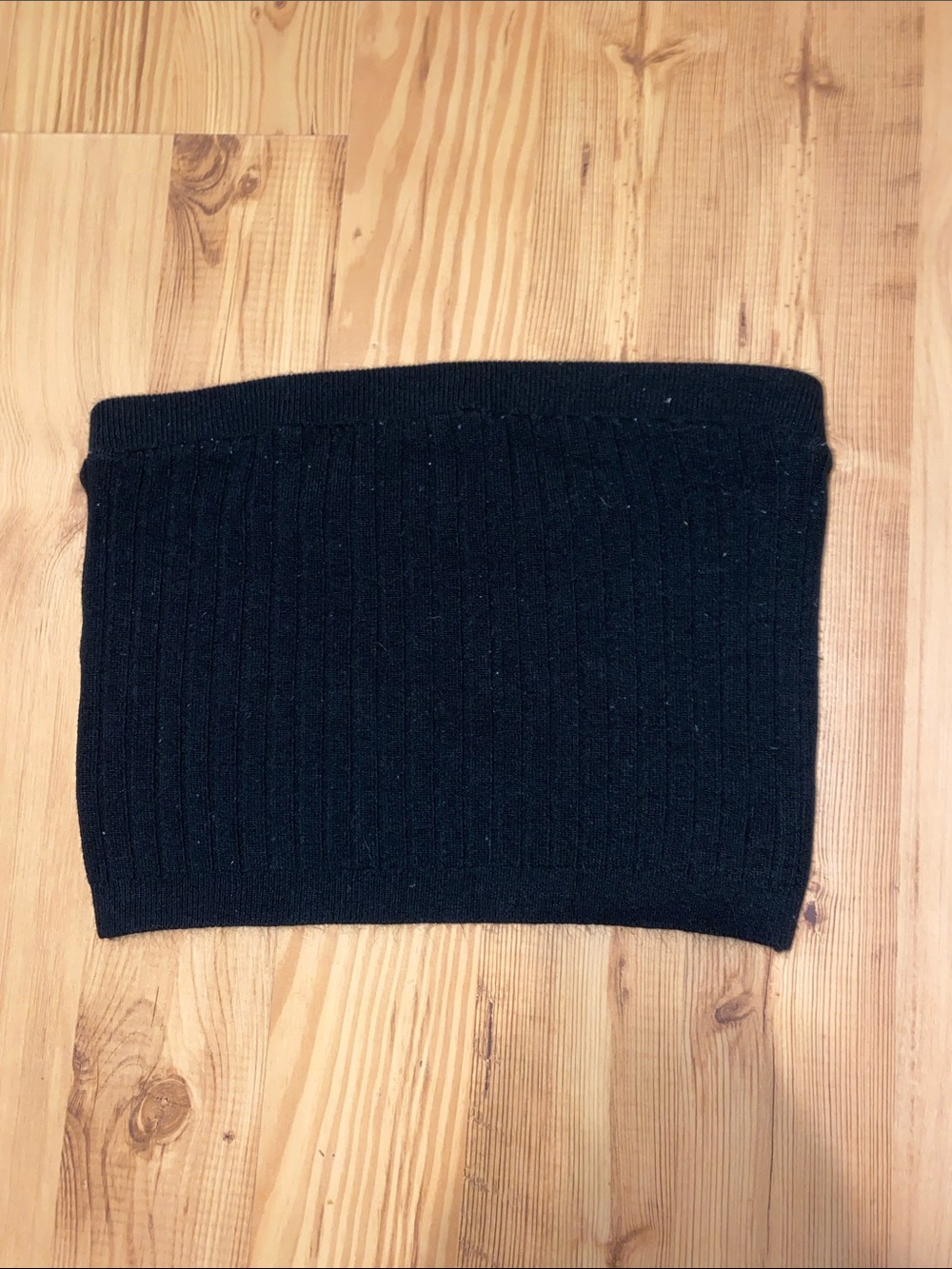 Ribbed Black Knit Tube Crop Top